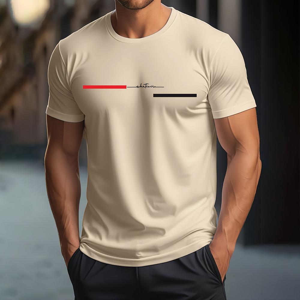Chaokebang Funny 3D Letter Print T Shirt For Men Fashion Simplicity Style Short Sleeve Tops Casual O-neck Oversized T-shirt Breathable Tees S