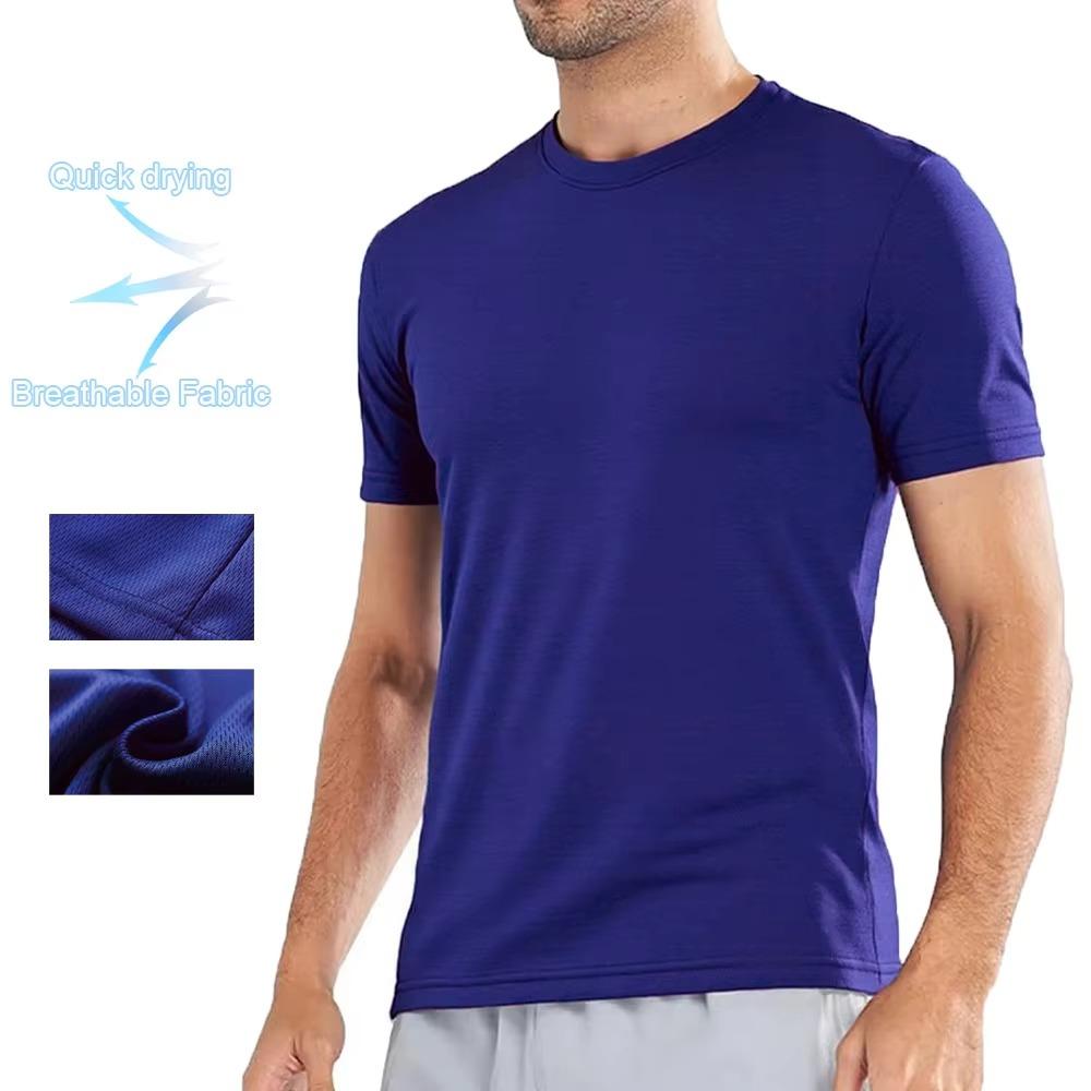 King Billion Zomer heren snel drogend T-shirt ademend lichtgewicht sport T-shirts ronde hals effen kleur korte mouwen tops comfortabel T-shirt M zwart