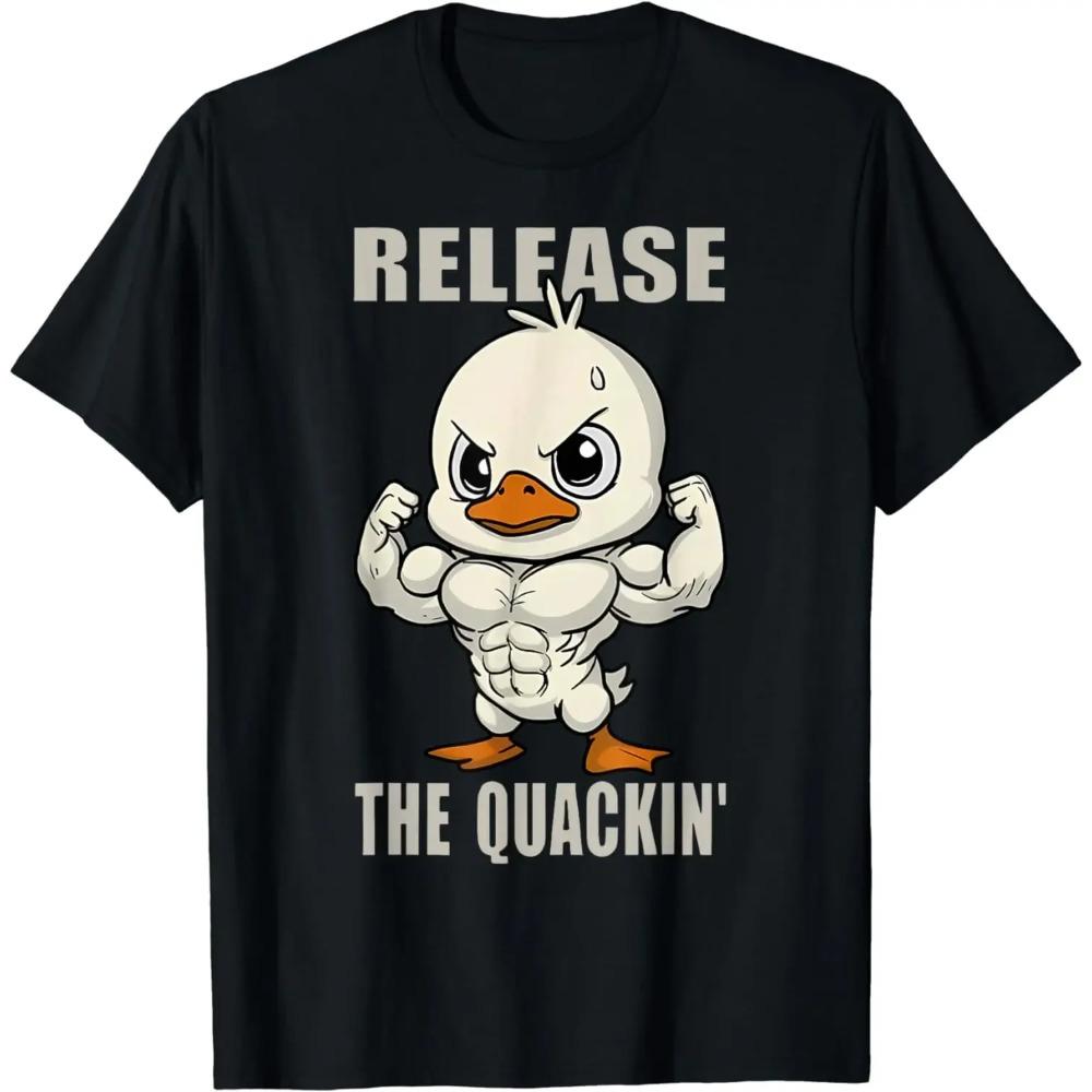 Comfortable season Release The Quackin Duck Gym Gewichtheffen Bodybuilder T-shirt Grafische T-shirts Herenkleding Streetwear Camisetas S