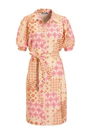 Geisha 57327-20. 445 dress fuchsia/orange/ecru