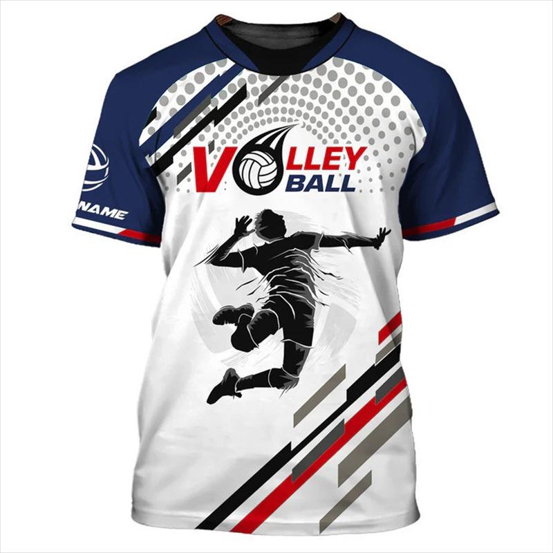 Zengyanqin02 volleybal uniform gepersonaliseerde aanpassing naam unisex 3D print heren T-shirt mode shirt atleet snel drogende kleding XXS