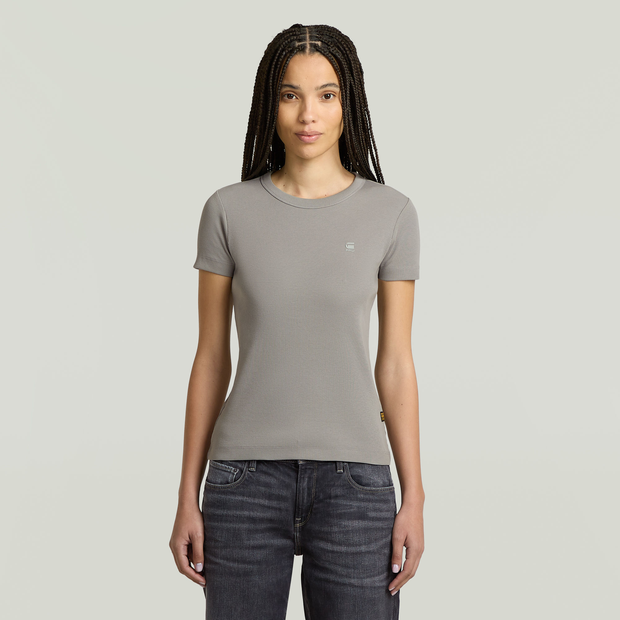G-Star RAW Rib Cap Sleeve T-shirt - Grijs - Dames