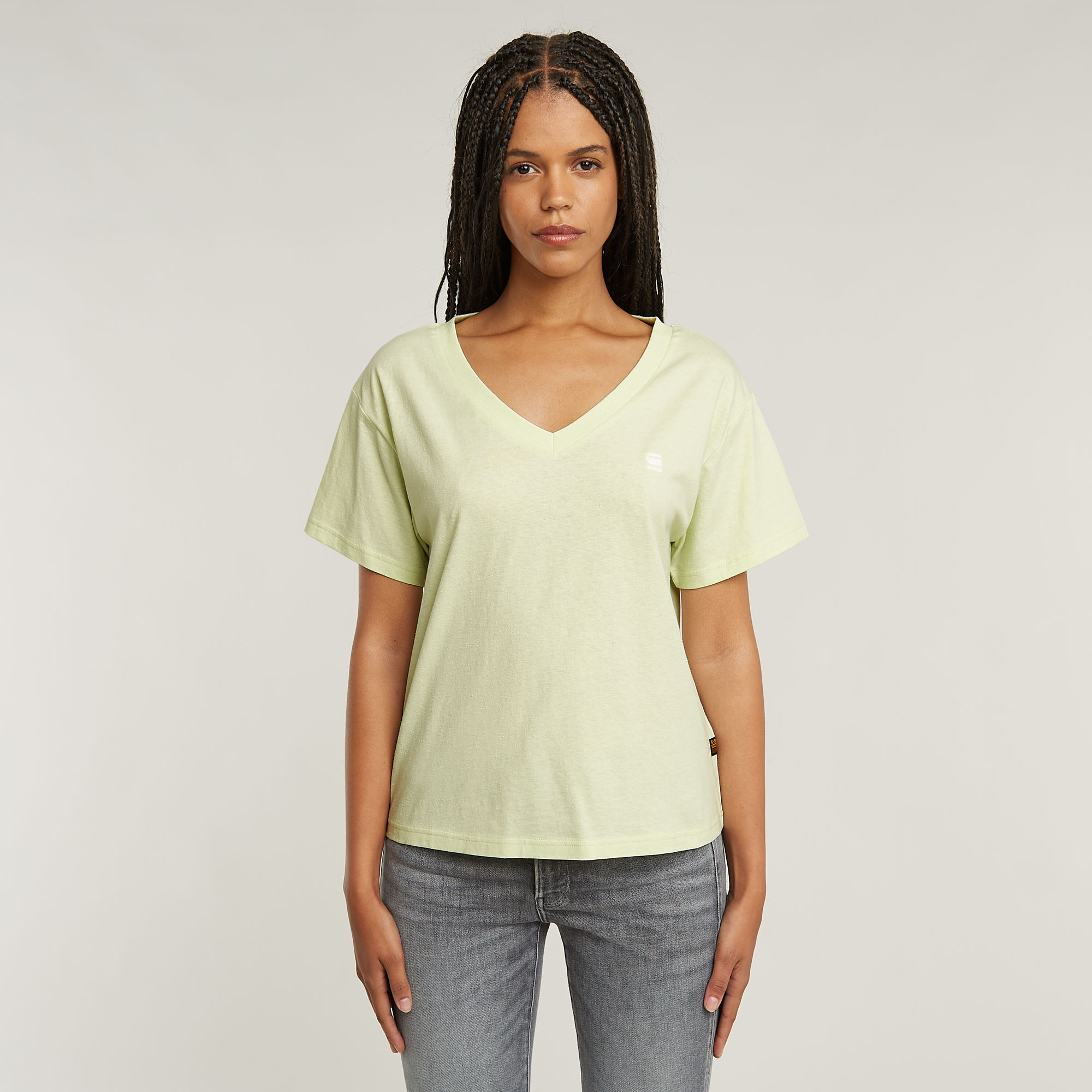 G-Star RAW Open V-neck Relaxed T-shirt - Groen - Dames