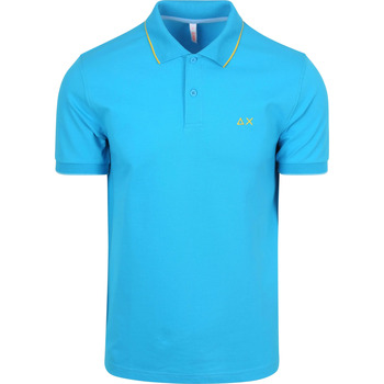 Sun68 T-shirt  Poloshirt Small Stripe Collar Blauw