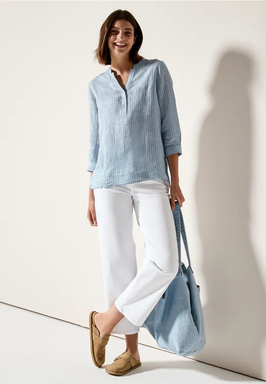 Cecil Blouse zonder sluiting in streep-look
