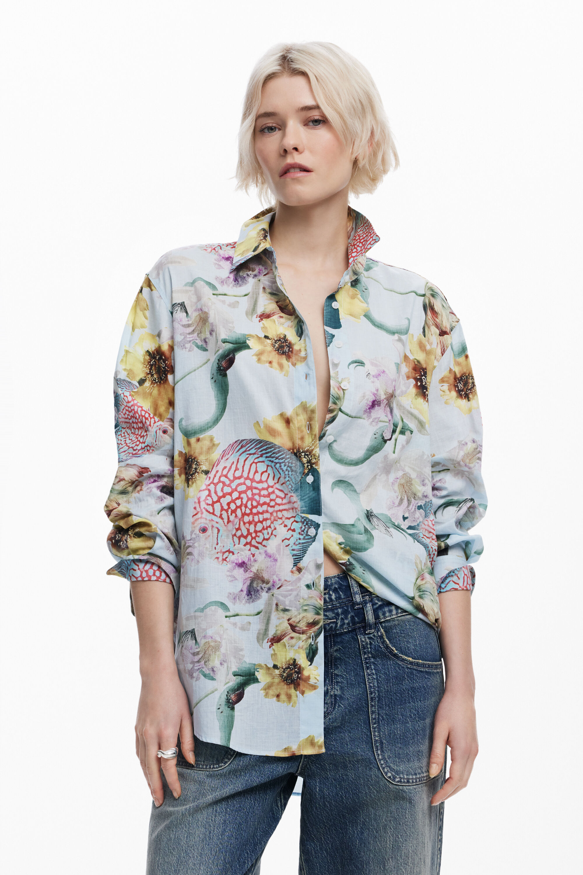 Desigual Overhemd ontworpen door Mr. Christian Lacroix - BLUE