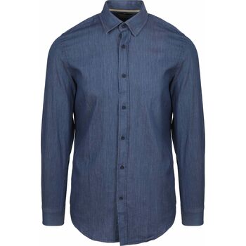Suitable Overhemd Lange Mouw  Overhemd Washed Donkerblauw