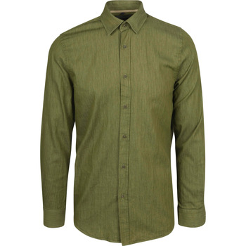 Suitable Overhemd Lange Mouw  Overhemd Washed Groen