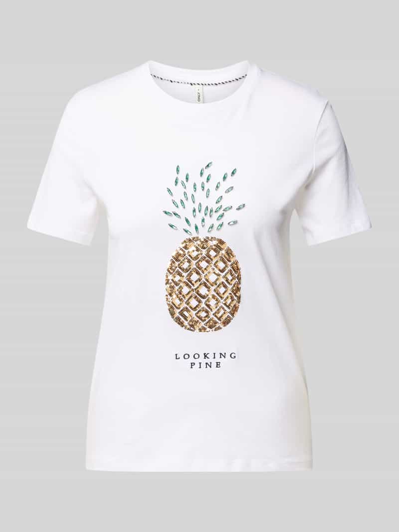 Only Shirt met korte mouwen ONLKITA LIFE REG S/S PINEAPPLE TOP JRS