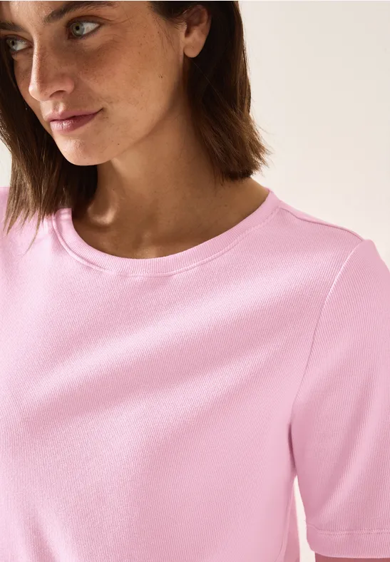 Cecil T-shirt met fijne ribstructuur