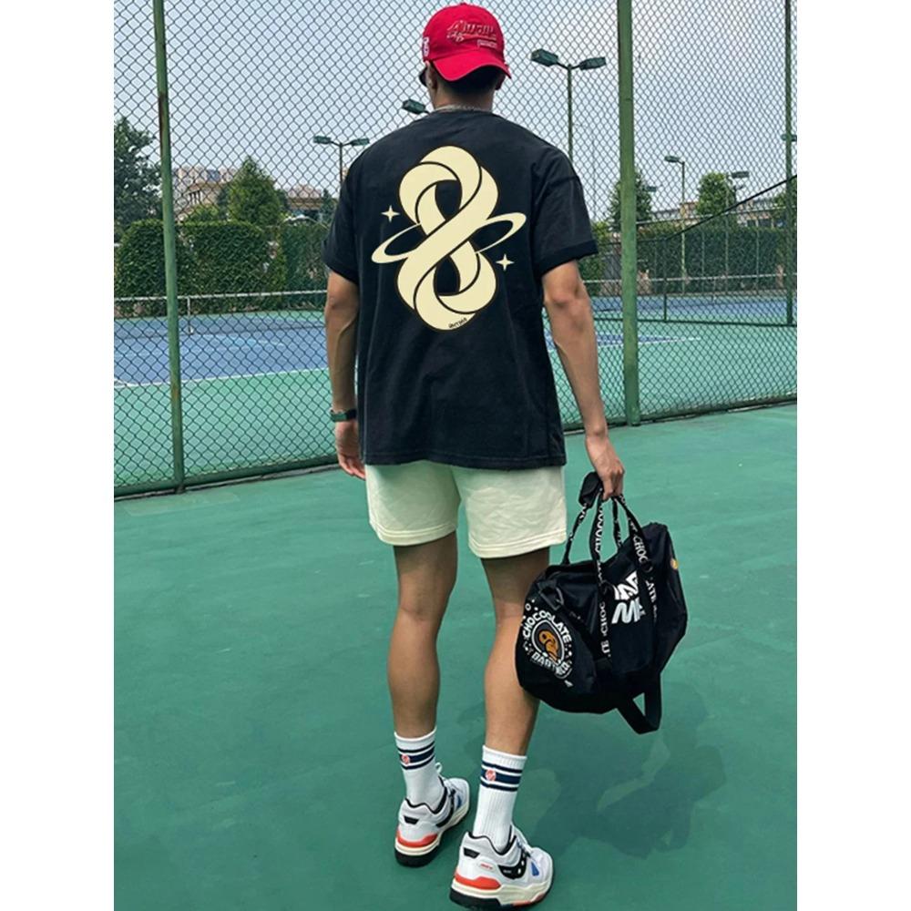 Comfortable season Zomer Mode Zwaargewicht Retro Heren Engelse Letters 100% Katoen Gedrukt Ronde Hals Hoogwaardige Casual Fitness Straat T-shirt M
