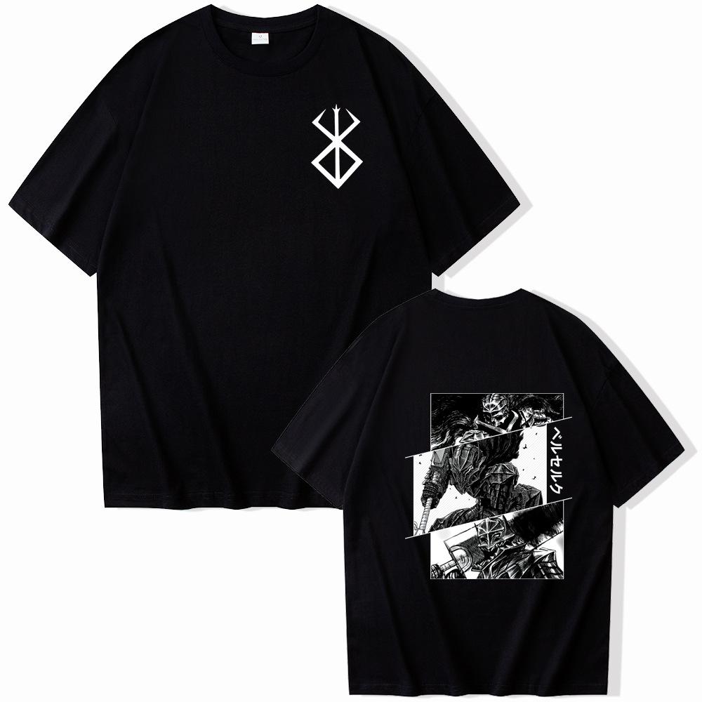 Comfortable season 2024 Anime Berserk T-shirt Zomer Mannen Vrouwen Katoen Oversized Korte Mouw T-shirt Print T-shirt Tops 2024 Tee Trend Fans Kleding S