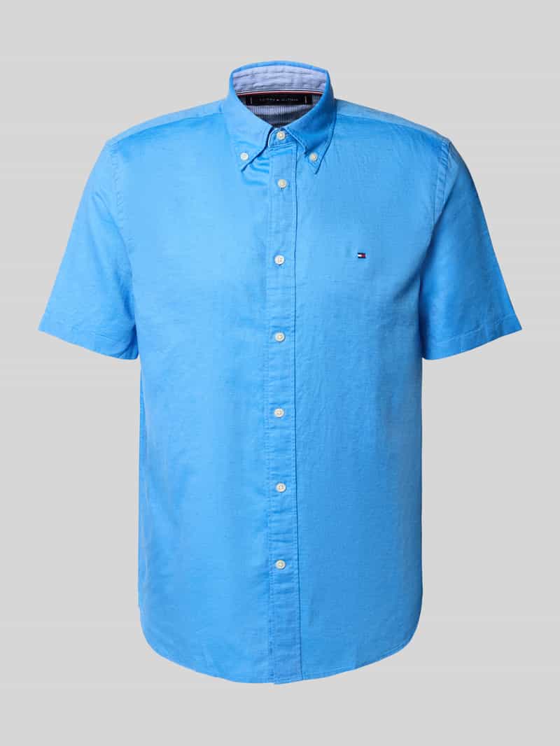 Tommy Hilfiger Overhemd met korte mouwen LINEN BLEND SOLID SS RF SHIRT