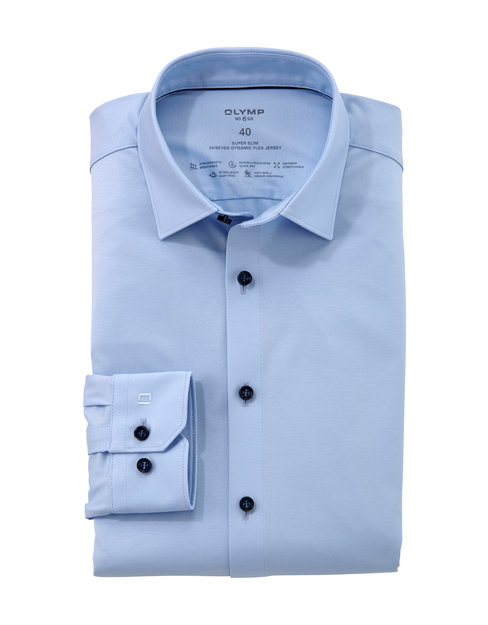 OLYMP Businessoverhemd No. Six 24/Seven super slim in comfortabele jersey-kwaliteit