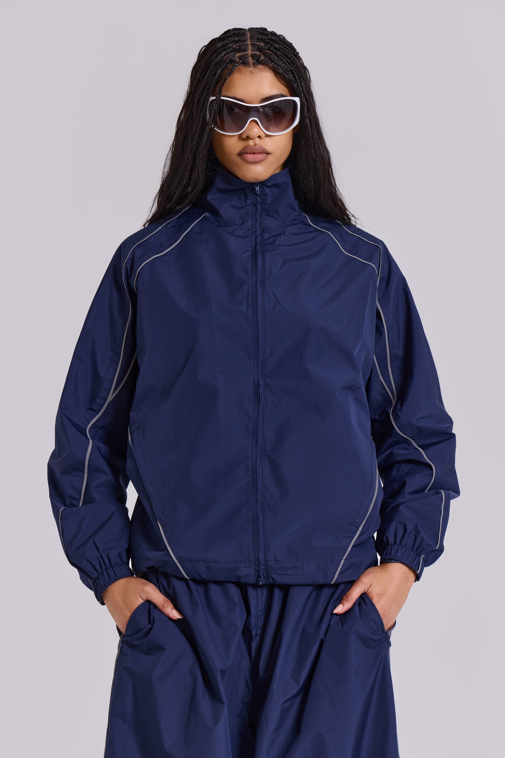 Jaded London Navy Vapor Tracksuit Top