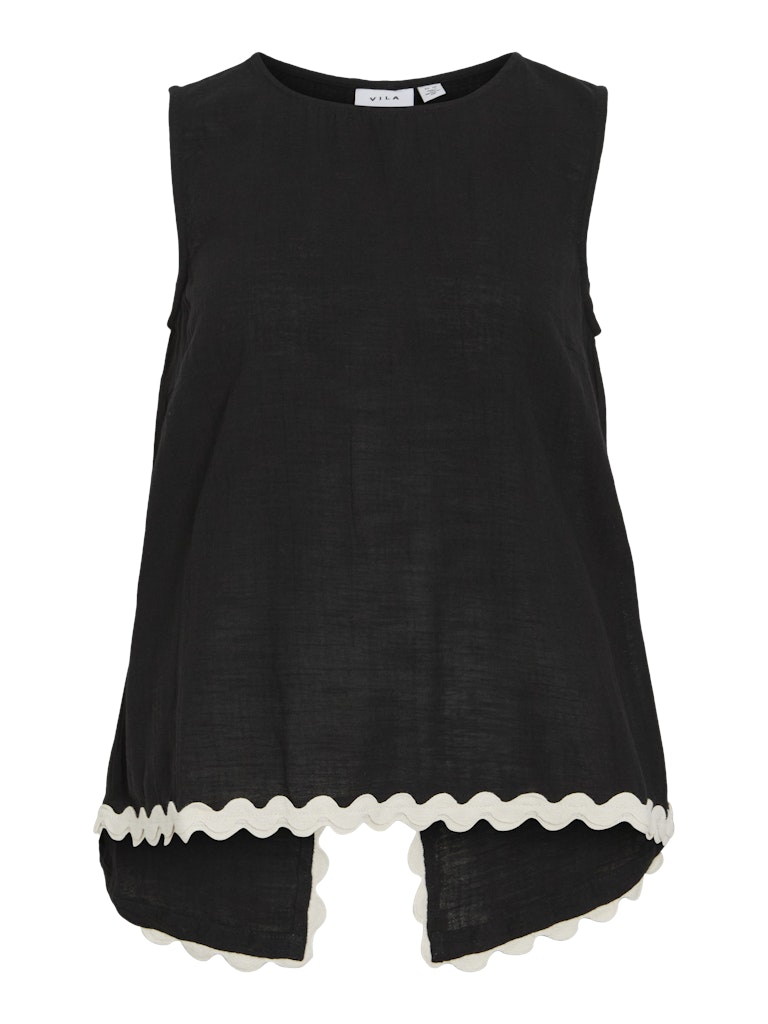Vila vimanda wavy o-neck s/l top 14106795 black beauty