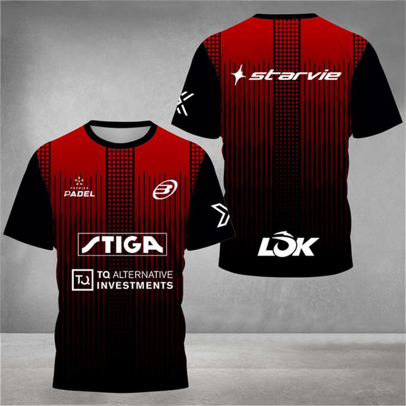 New trendy clothing Stylish 3D Printed Men's T-shirt Padel Jersey Breathable Quick-Drying Tennis Short Sleeve T-Shirt Big Size Sportswear Fitness Clothing S