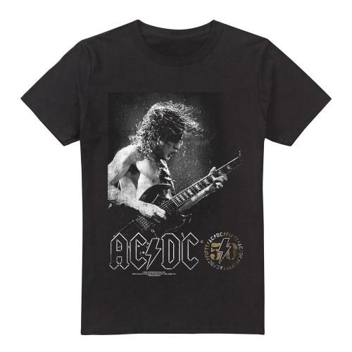 AC/DC Mens Photo Guitar T-Shirt S zwart