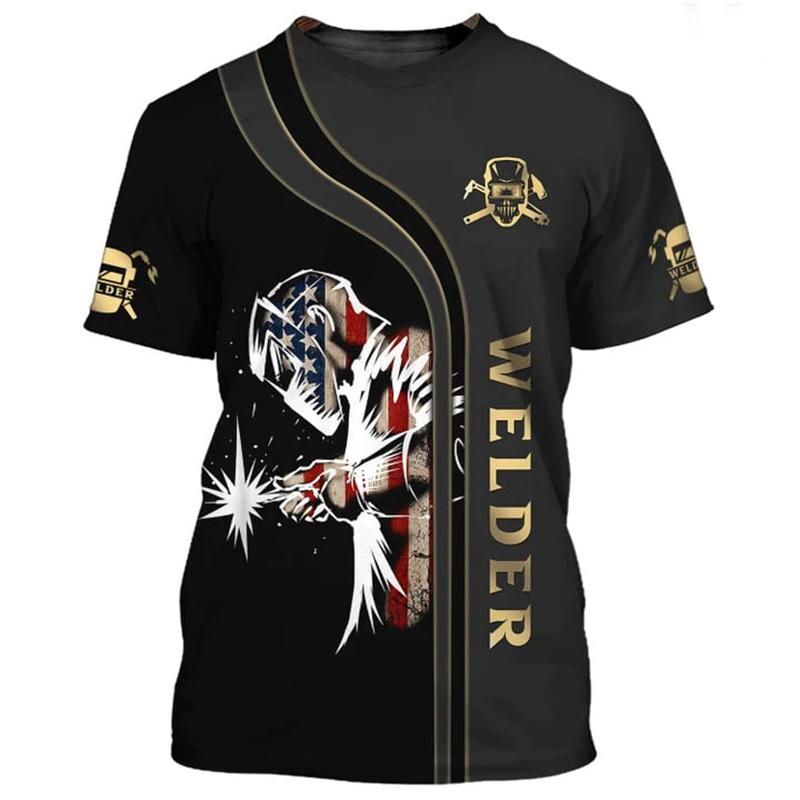 ETST 23 3D Print Lasser Gereedschap Print Korte mouwen Lasser T-shirts Mode Oversized Harajuku T-shirt Trend Ronde Hals Kleding Heren Tops S