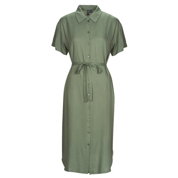 Vero Moda Lange Jurk  VMBUMPY SS CALF SHIRT DRESS NOOS