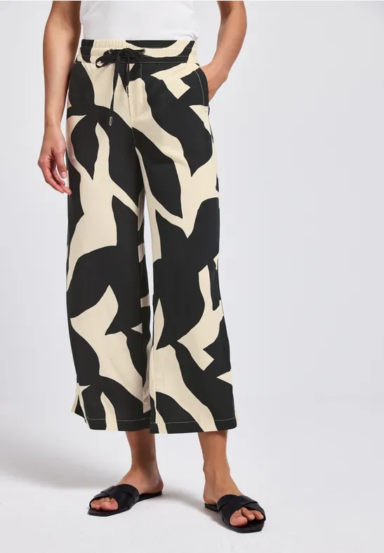 Street One Broek met gedessineerde Wide Legs