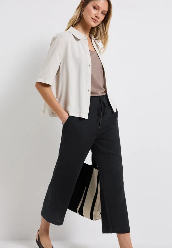 Street One Mousseline broek Wide Legs