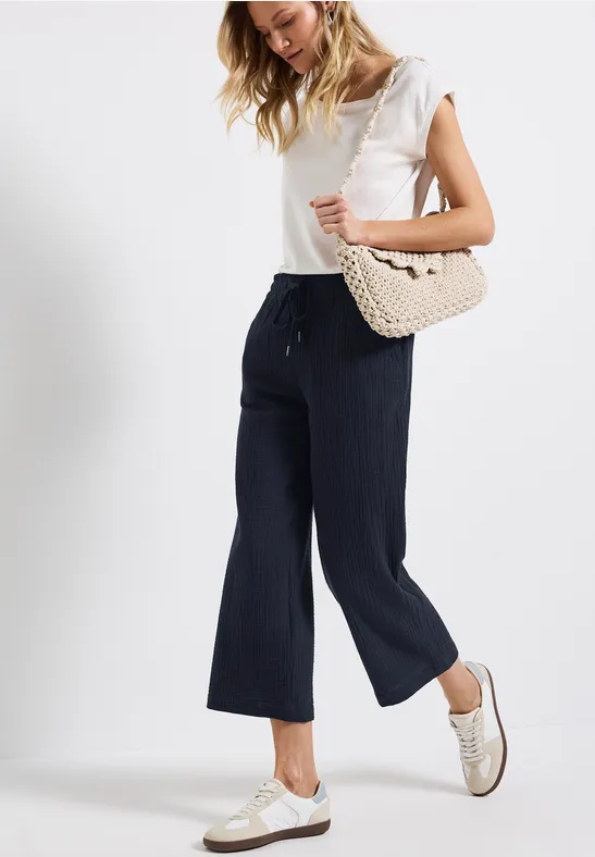 Street One Mousseline broek Wide Legs