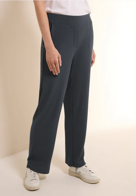 Cecil Jersey broek met geribde structuur
