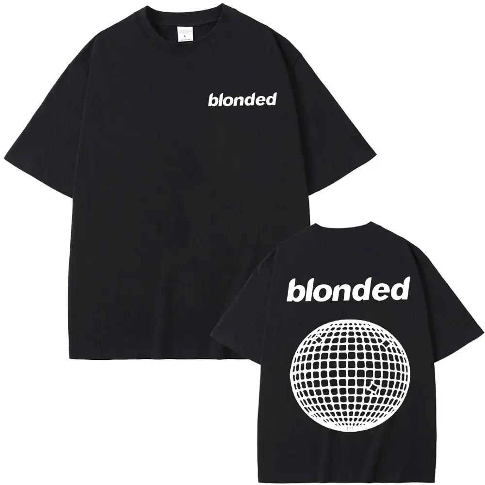 Comfortable season Streetwear Rapper Frank Channel Oranje Grafische Print T-shirt Ocean Oversized T-shirts Blond Hip Hop Vintage Heren Blond T-shirts Top S