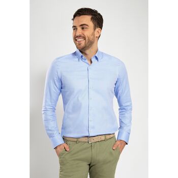 Suitable Overhemd Lange Mouw  Overhemd Herringbone Lichtblauw