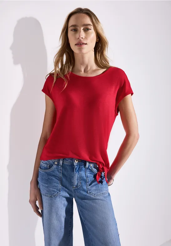 STREET ONE T-shirt met knoopdetail