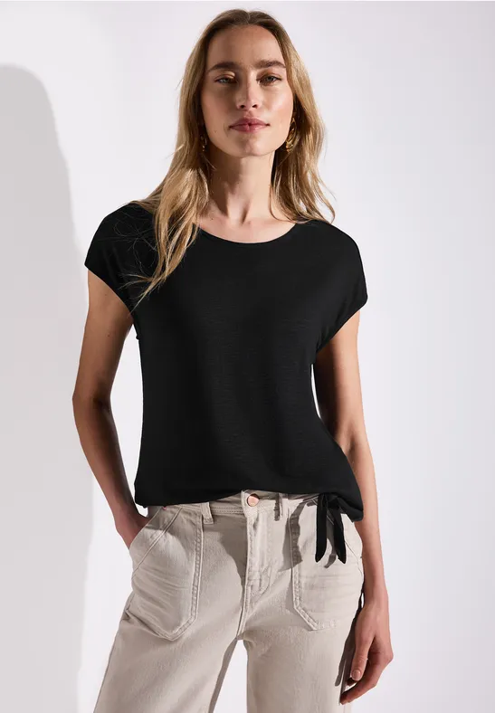 STREET ONE T-shirt met knoopdetail