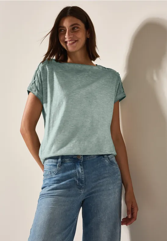 Cecil T-shirt met knoopdetail