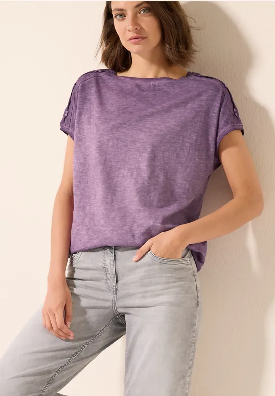 Cecil T-shirt met knoopdetail