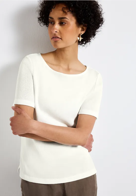 STREET ONE T-shirt met boothals