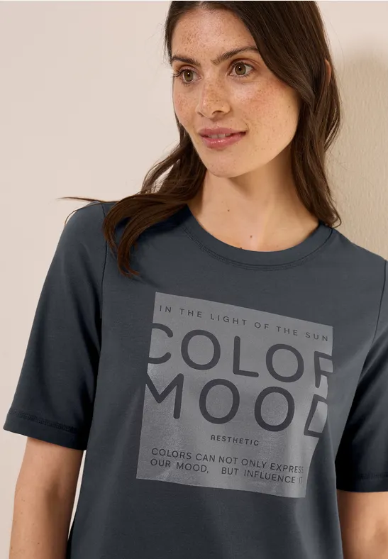 Cecil T-shirt met folieprint