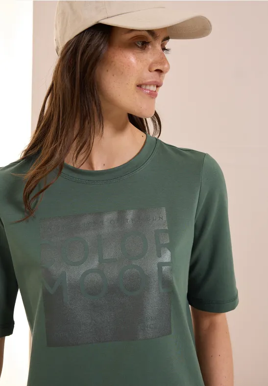 Cecil T-shirt met folieprint