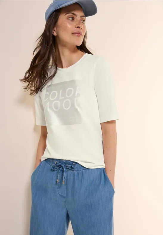 Cecil T-shirt met folieprint