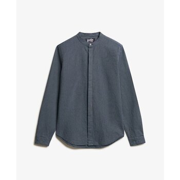 Superdry Overhemd Lange Mouw  Chemise indigo à col tunisien The Merchant Store