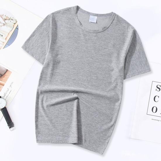 PLUM LAI Heren Fitness T-shirt Effen Kleur Naadloos O-hals Korte mouwen Los Dun Rekbaar Zacht L zwart