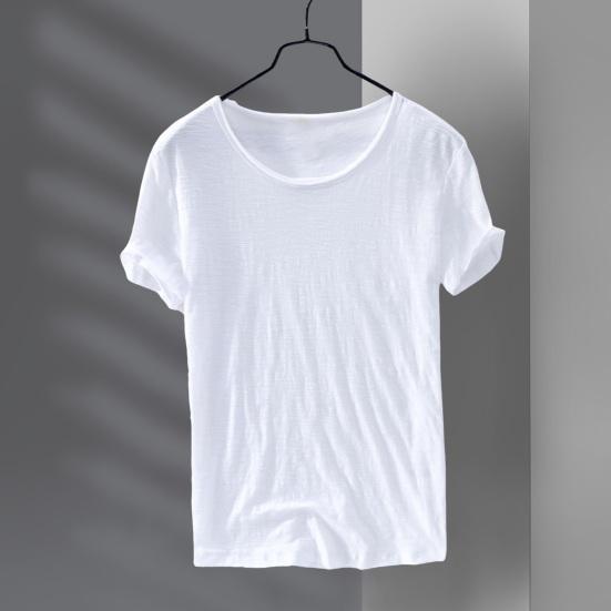 PLUM LAI Heren T-shirt Ronde Hals Snel drogend Kleur Dun Los Korte Mouw Puur Trui Casual Streetwear Dagelijkse Kleding Sport Top XL