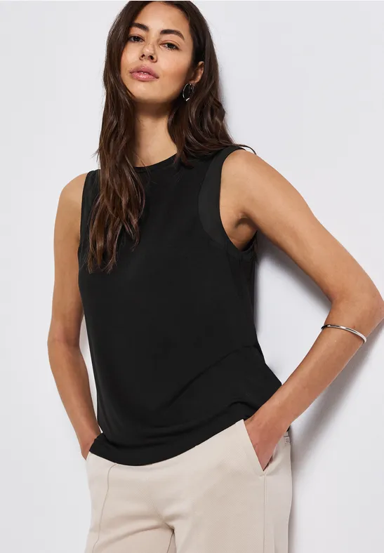 STREET ONE Top met chiffondetails
