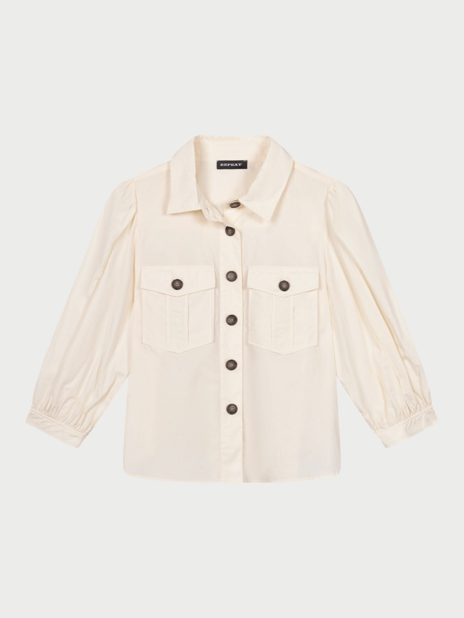 REPEAT cashmere Katoenen blouse jasje