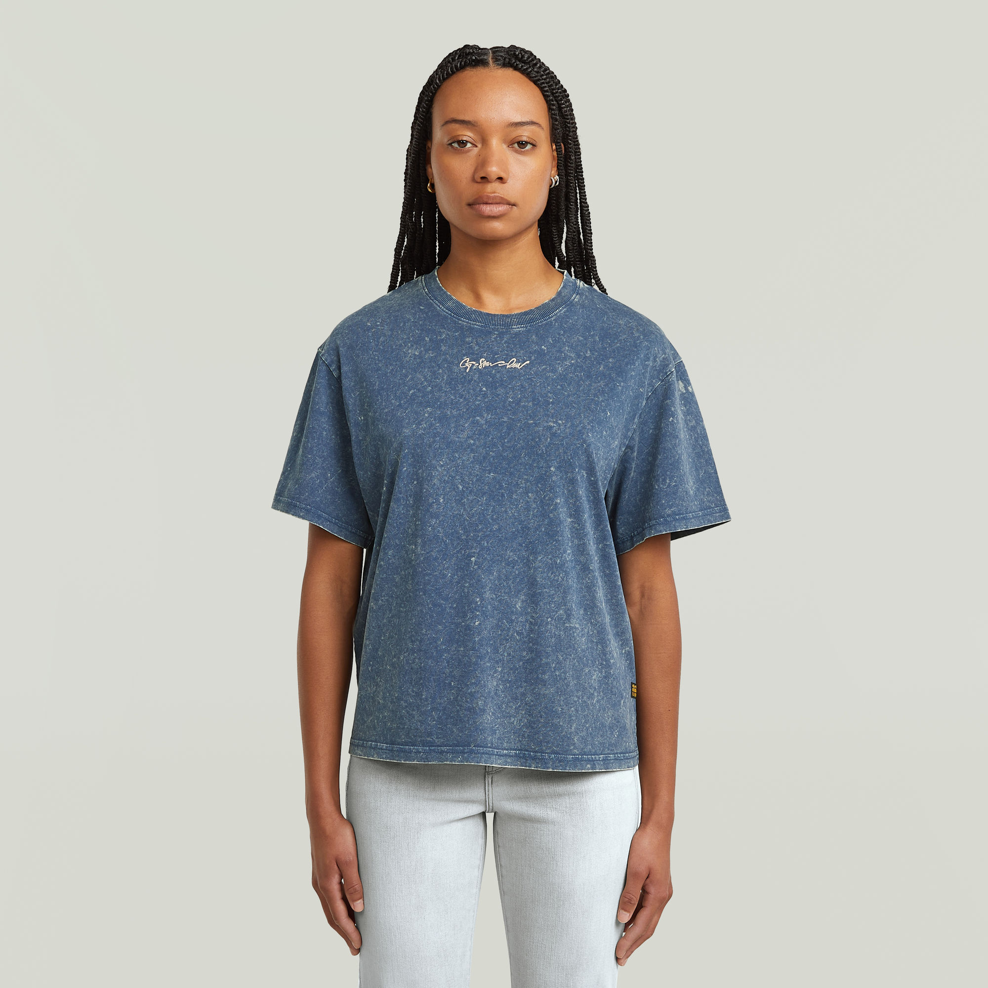 G-Star RAW Washed G-Script T-shirt - Midden blauw - Dames