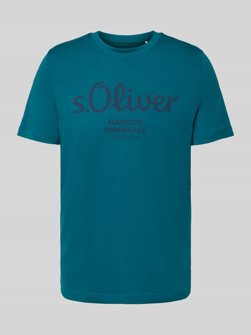 Lerros Shirt met korte mouwen met logoborduursel op borsthoogte