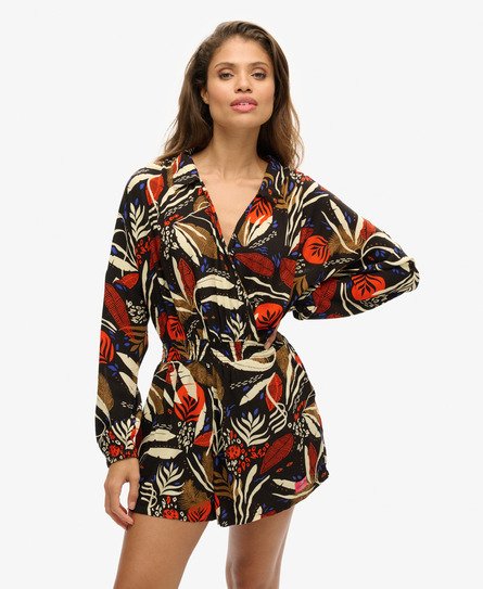 Superdry Vrouwen Vintage Beach Playsuit Bruin