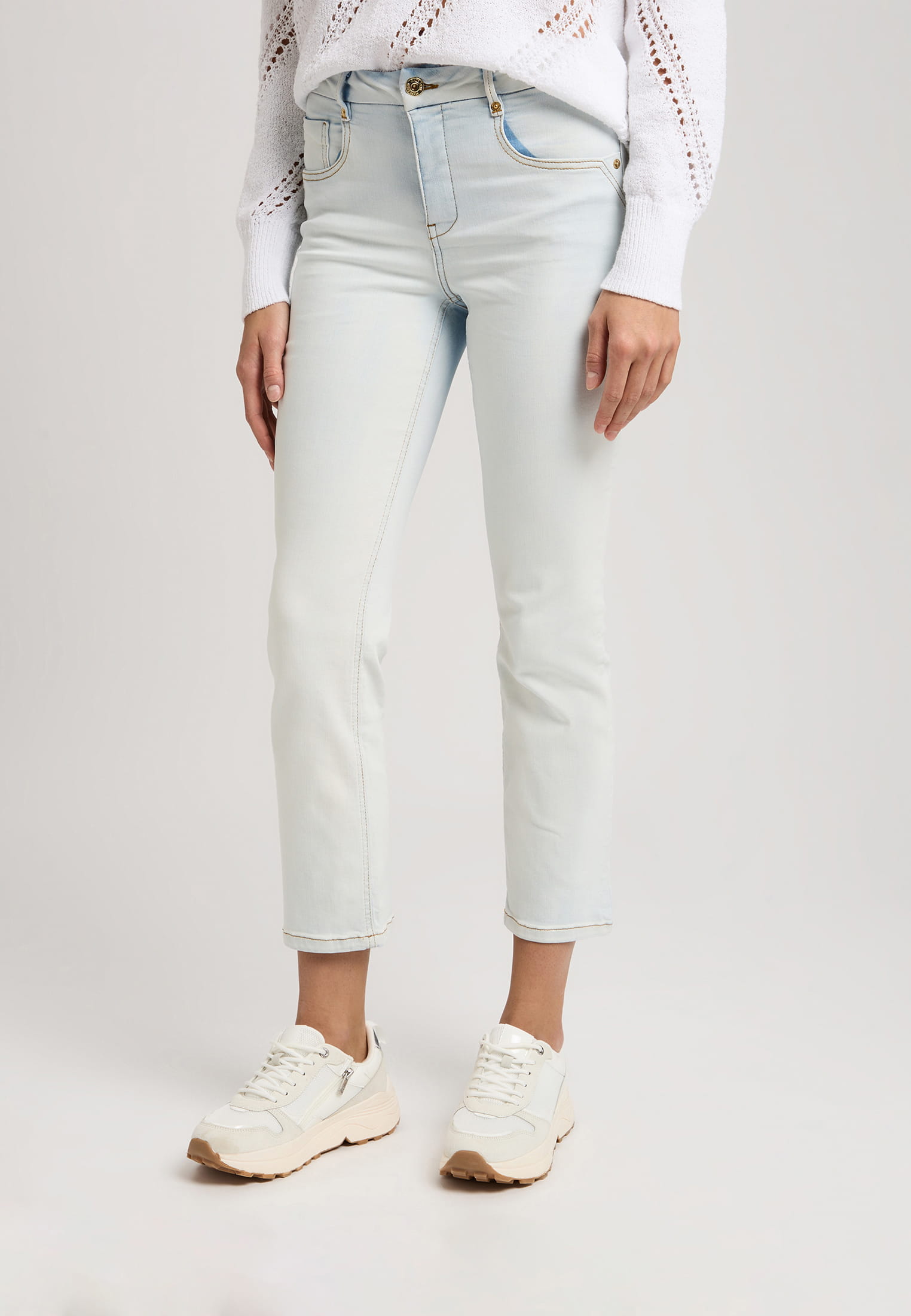 MARC AUREL Cropped Flared Jeans mit heller Waschung