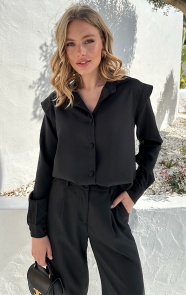 Jurkjes Oversized Button Muse Blouse Zwart