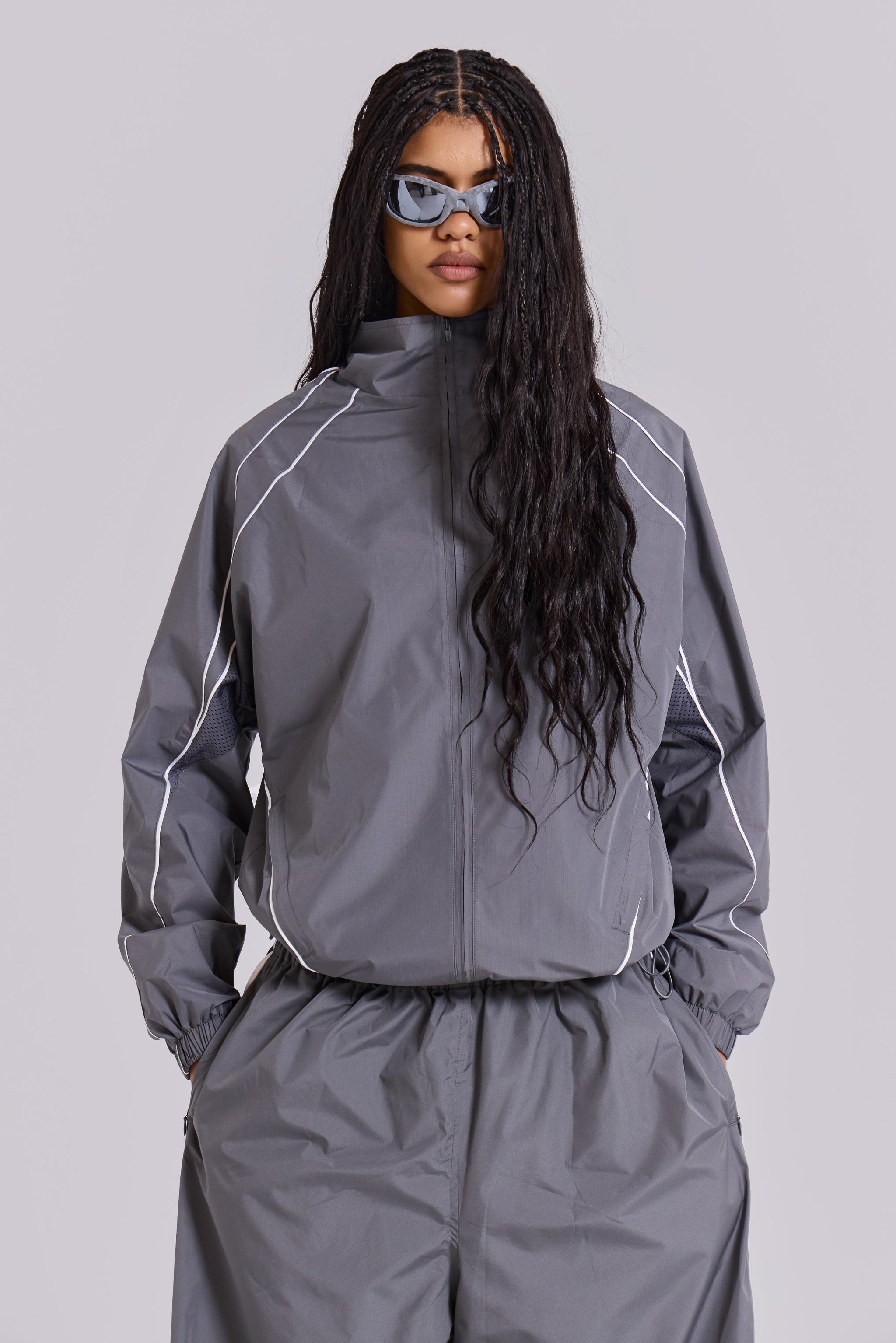 Jaded London Grey Vapor Tracksuit Top