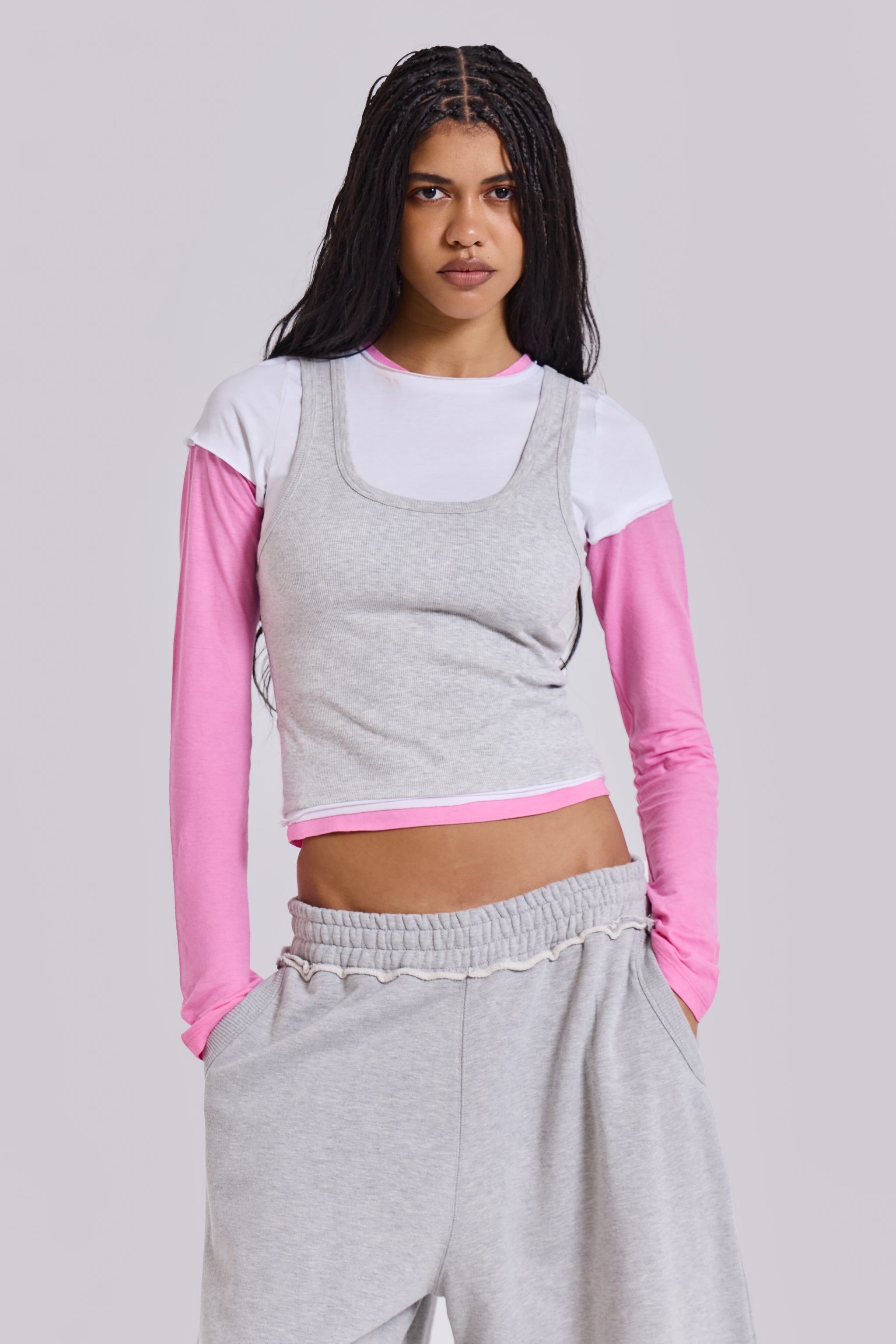 Jaded London Addison Triple Layer Long Sleeve Top